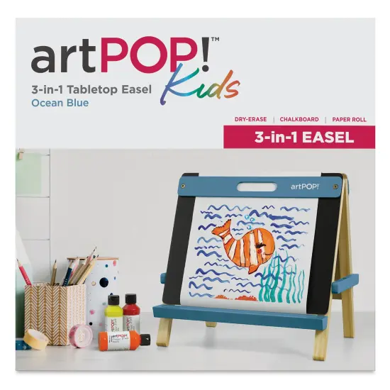 artPOP! Kids' 3-in-1 Tabletop Easel, Double-Sided Easel with Wooden Frame, Includes Paper Roll, Foldable Design, Portable Arts & Crafts Easel for Kids Ages 3 & Up {3}