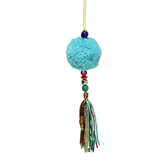 Northlight 8" Turquoise Blue Dangling Tassel Christmas Ornament {4}