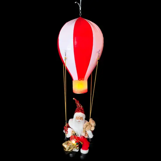 Northlight Lighted and Musical Santa Claus Hot Air Balloon Christmas Decoration - 43.5" Multi {4}