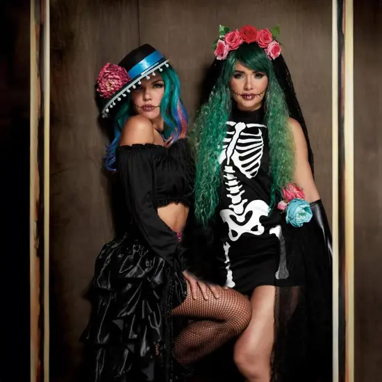Glow-In-The-Dark Skeleton Women's Costume Dress {4}