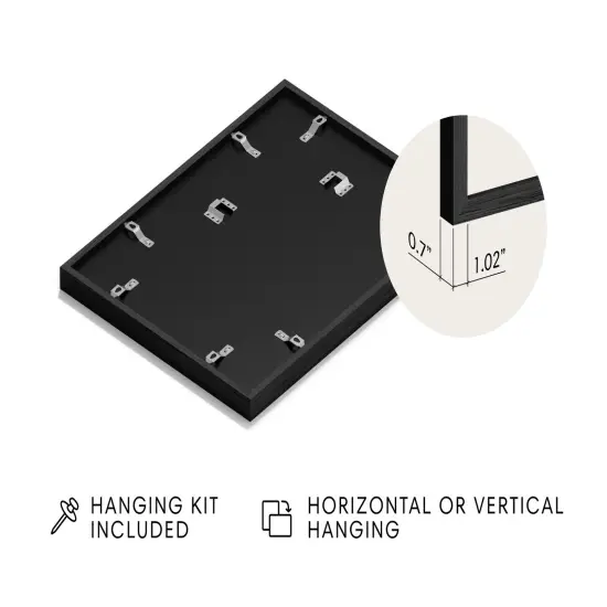 Haus and Hues Oak Wood Picture Frames Matted with Real Glass Black {3}