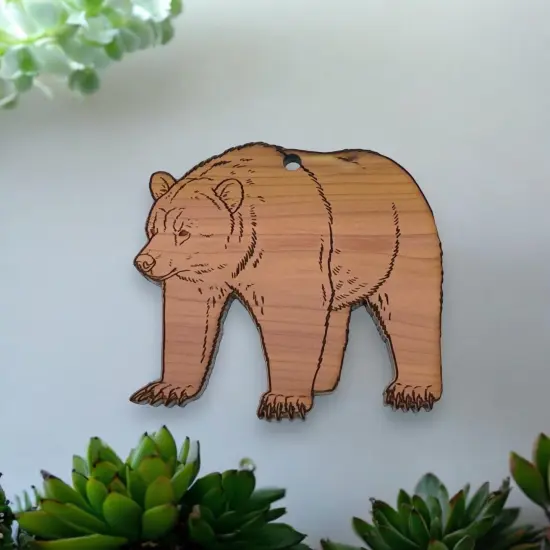 Grizzly Bear - Cedar Ornament {6}