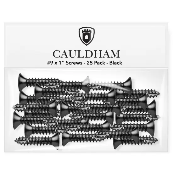 Cauldham Wood Screws #9 x 1 Inch for Door Hinges - 25 pack {2}
