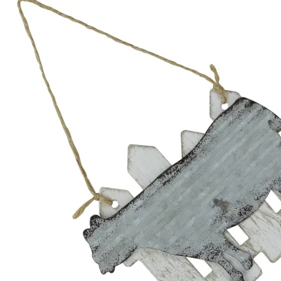 Northlight 4.5" Country Rustic Cow and White Picket Fence Christmas Ornament {4}