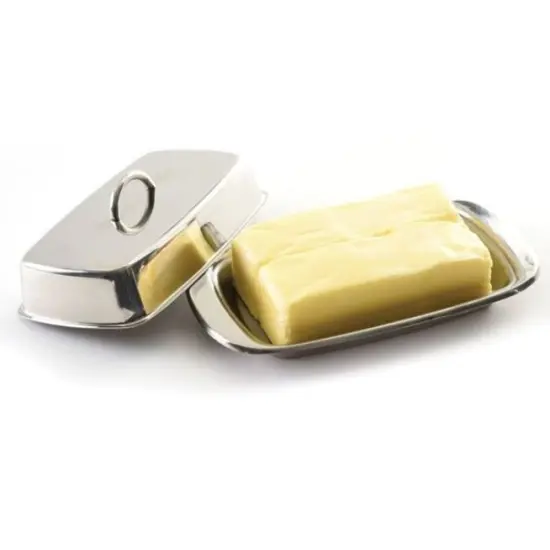 Norpro Durable Stainless Steel Double Wide Covered Butter Dish with Lid {3}