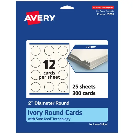 Avery 2" Diameter Round, Matte Ivory Round Cards {1}