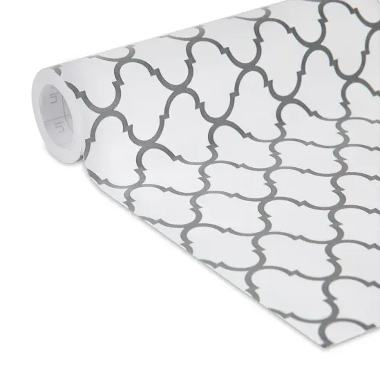 Duck EasyLiner Adhesive Laminate - Grey Quatrefoil, 20" x 15 ft {1}