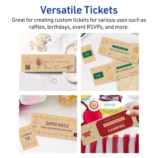 2-3/4" x 8-1/2" Rectangle, Kraft Brown Tickets {3}