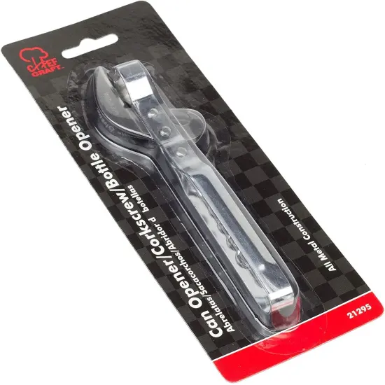 Chef Craft 3-in-1 Durable Metal Can Opener, Cork Screw and Bottle Opener {3}