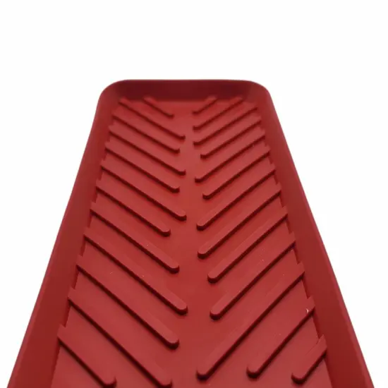 Handy Housewares 15" x 4" Narrow Ribbed Rubber Dish Drying Mat, Great on Your Kitchen Counter for Drying Stemware, Mugs Red {6}