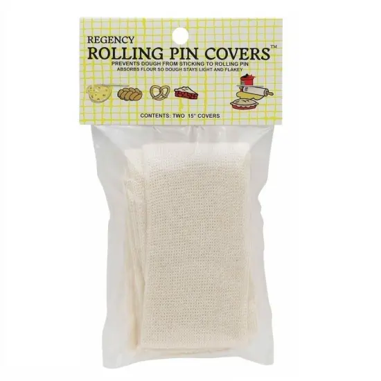 Regency 15" Reusable Cloth Rolling Pin Covers 2pk - Prevents Sticking Dough {1}