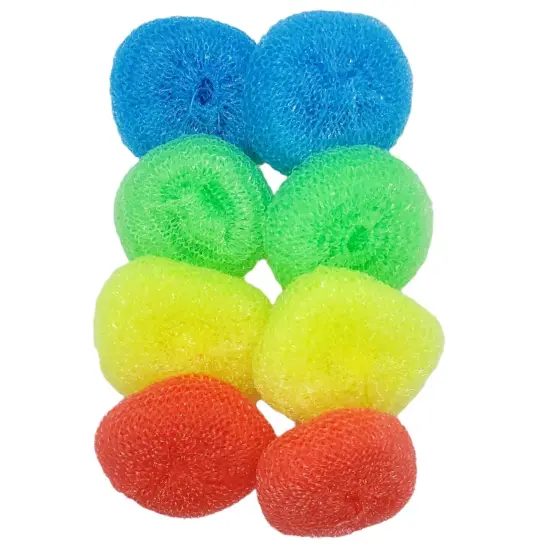 Handy Housewares Durable Non-Scratch Nylon Scouring Pads | Round All-Surface Cleaning Pads | Multi-Use Kitchen Scrubbers | Safe for Non-Stick Cookware | 8-Pack Random Colors {1}