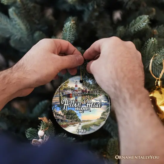 Hilton Head Island Christmas Ornament, South Carolina Coastal Resort Decoration {7}