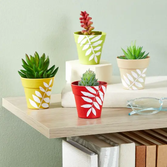 24 Pack Tiny Plastic Pots for Plants 1.5 Inch, Mini Planters for Flowers, Succulents (4 Colors), 6.4*6.4*5.7CM Multicolor {3}