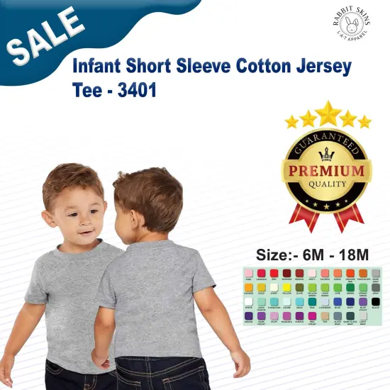 Rabbit Skins&reg; Infant Short Sleeve Cotton Jersey Tee - 3401 Red {2}