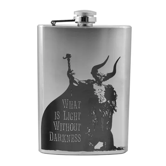 8oz What Is Light Without Darkness Stainless Steel Flask {5}