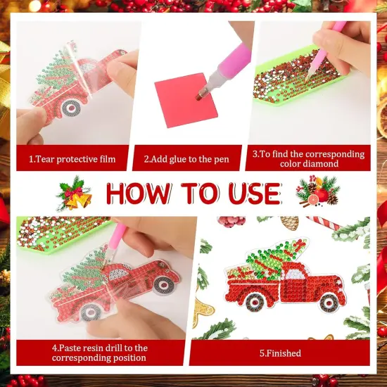 12 Pieces Christmas Diamond Painting Kits 5D DIY Diamond Painting (Classic Style) {5}