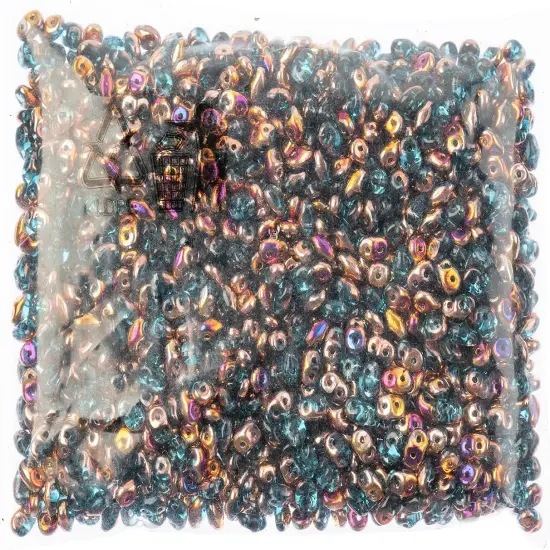 Matubo 2-Hole Czech Glass Sliperit Superduo Beads, 100g Aquamarine {2}