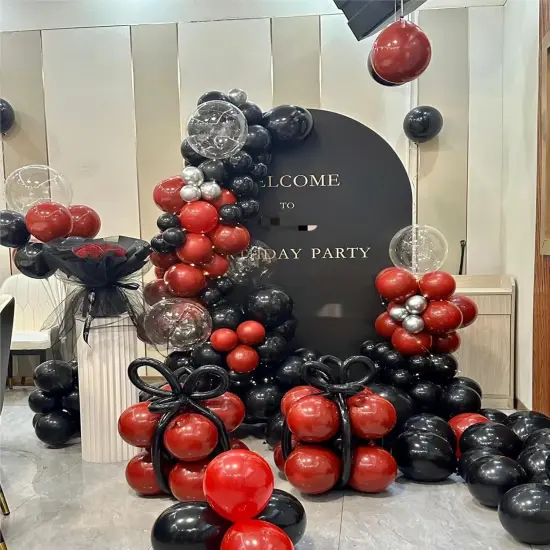 Red Black Balloon Garland 127 Pcs 18In 12In 10In 5In Latex Balloons Arch Kit {4}