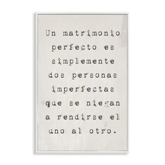 Stupell Industries Un Matrimonio Perfecto Framed Giclee Art White framed {1}