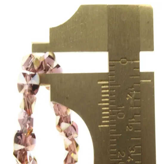 98 6mm Purple Faceted Oval Diamond Glass Beads {4}