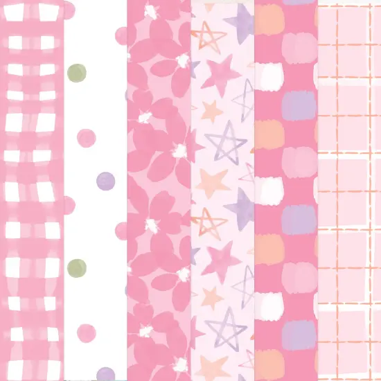 BABY GIRL PATTERN 12 X12 SCRAPBOOK PAPER SET {1}