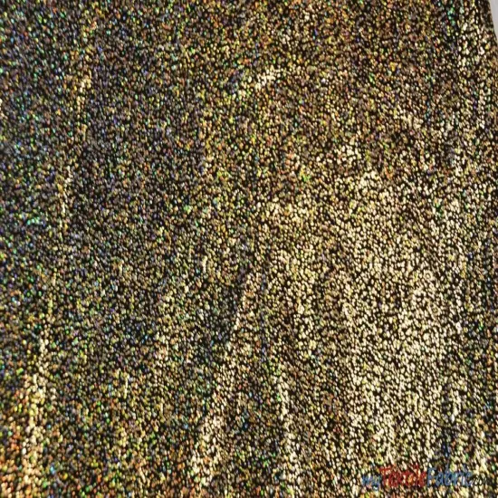 4 Way Stretch Dancewear Fabric 58/60" Wide Pebbles Hologram Spandex With Multiple Colors Black Gold {1}