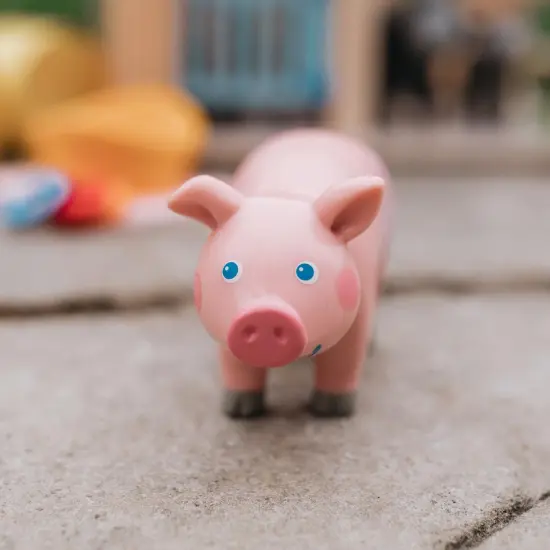 HABA Little Friends Pig - 3.5" Farm Animal Toy Figure Multicolor {5}
