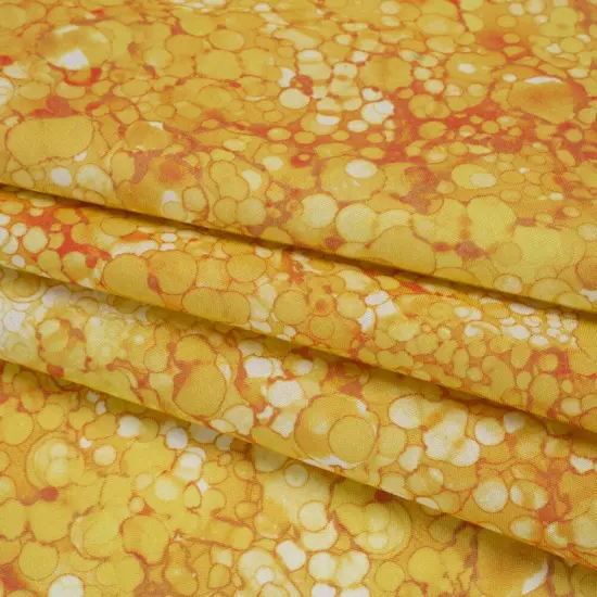 1 Yard Northcott Sunshine Bubbles Quilting Cotton Fabric Bright Yellow Orange Print 43 Inches Width {4}