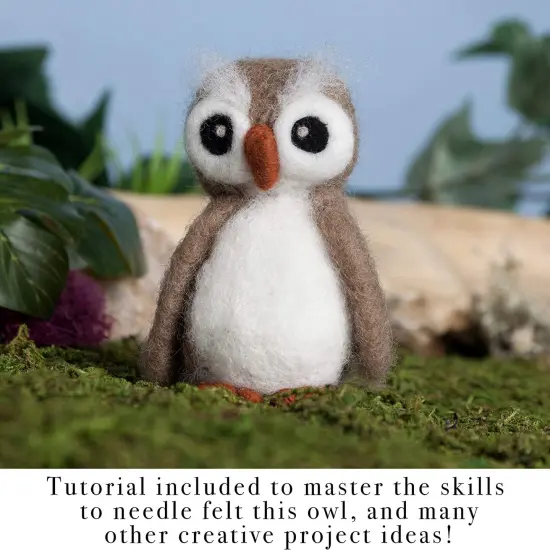 Complete Needle Felting Craft Starter Kit for Beginners, Premium Tools and Supplies, 17 Colors Wool, 6 Needles Color Coded, Wool Felting Pad, Leather Finger Guards, Storage Case {6}