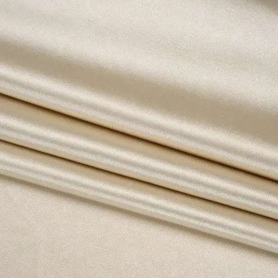 1 Yard Champagne Gold Satin-Faced Stretch Polyester Knit Polyester Spandex 56 Inch Wide {1}