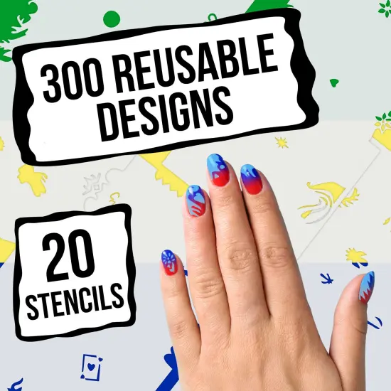 Airbrush Nail Stencils - Nail Art Stencils Set #5: 260 Unique Designs from 20 Individual Templates {4}