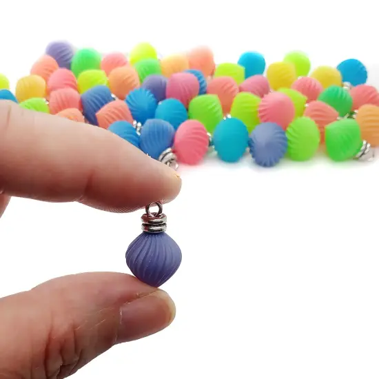 Miniature Ornaments in Bright Neon Colors, 8 pc Mix with Hangers, for Tiny Christmas Trees, Adorabilities {1}