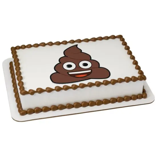 emoji&trade; Smiley Poo Edible Cake Topper Image 1/4 sheet {1}