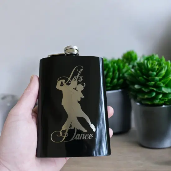 8oz BLACK Let's Dance Flask {5}
