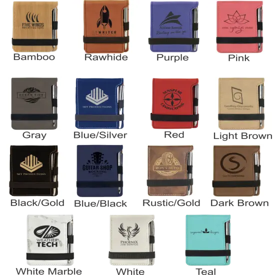 Leatherette Notepad Blue/Black {5}