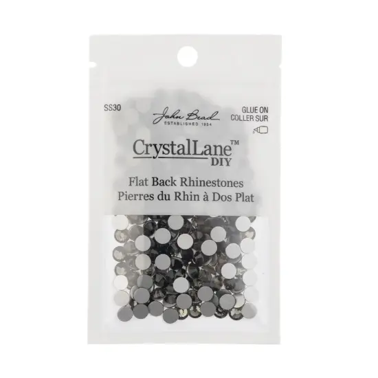 Crystal Lane DIY SS30 Glass Flatback Rhinestones, 288pcs Black Diamond {3}