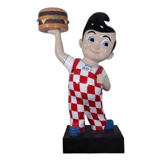 Large Boy Holding Hamburger Life Size Statue {1}