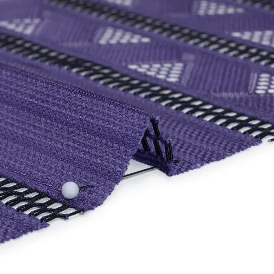 1 Yard Violet and Black Corded Lace Fabric Geometric Stripes Sheer Design 52 inch Width {3}