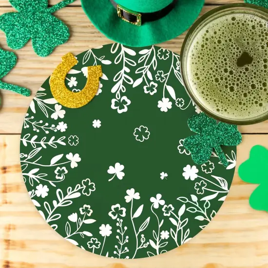 Paper Placemats Disposable 50 Pack Green Shamrock {3}
