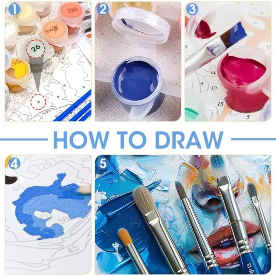 Paint by Numbers Kit for Adults Halloween Ghost, DIY Oil Painting Kit on Canvas with Paintbrushes and Acrylic Pigment, for Paint by Numbers for Beginner, for Home Wall Decor {4}