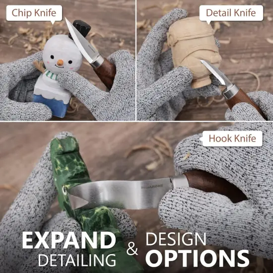 Wood Whittling Kit Includes 8-Basswood Carving Blocks Set, 3PCs Whittling Knife - Wood Carving Kit with Tools and Carving Knifes for Kids Beginners {2}