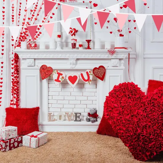 Pink Pennant Banner Triangle Flag Bunting Garland for Wedding Birthday Baby Shower Graduation Decoration 33 Feet 30 Pieces {4}