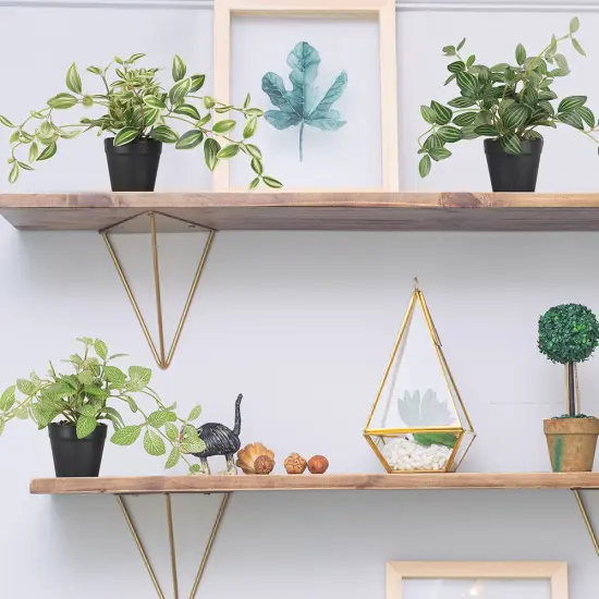 3 Packs Fake Plants Indoor with Black Plastic Pot - Realistic Artificial Potted Plants for Home, Office, Bathroom, Desk, Shelf, Living Room & Bathroom D&eacute;cor {5}