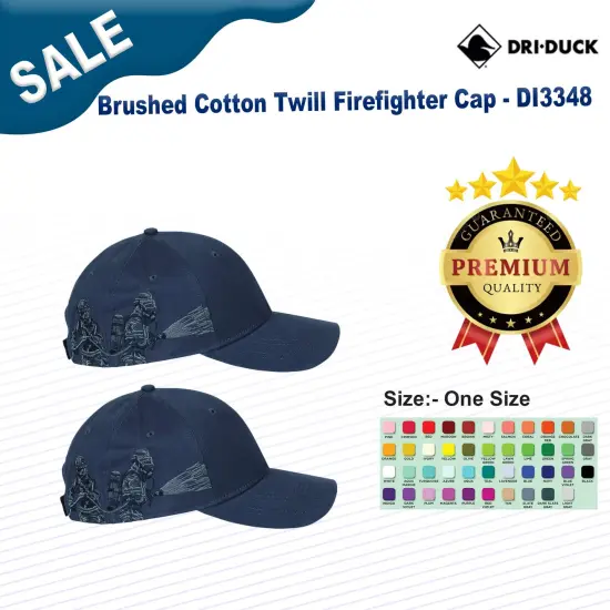 Dri Duck&reg; Brushed Cotton Twill Firefighter Cap NAVY {2}