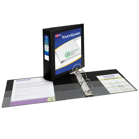 Avery TouchGuard Protection View 3 Ring Binder, Clear View Cover, 2" Slant Rings, 1 Black Binder (17119) {2}