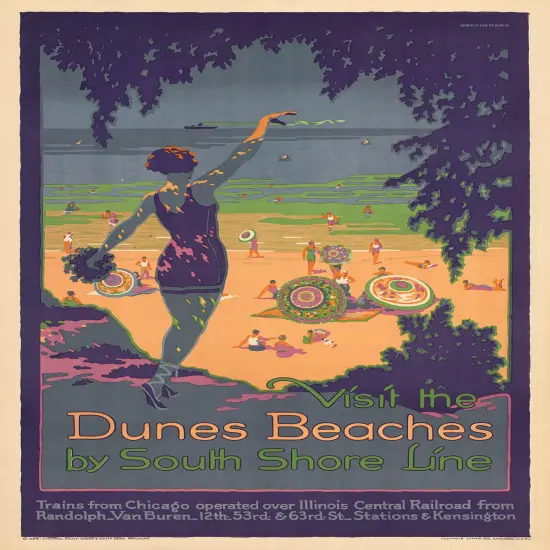 Dunes Beaches - Vintage Travel Poster {1}