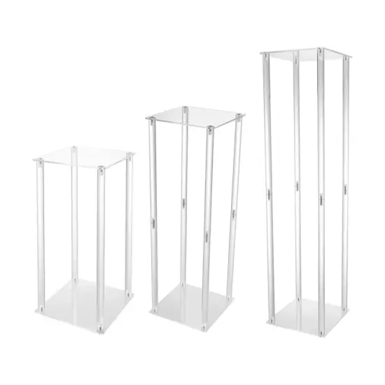 40/60/80cm 3Set Acrylic Flower Stand Centerpiece Tabletop Flower Stand Decor {1}