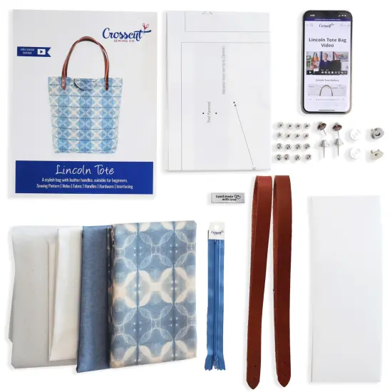 Crosscut Sewing Co.&reg; Lincoln Tote Sewing Kit - Beginner Sewing Project Kit Shibori {2}