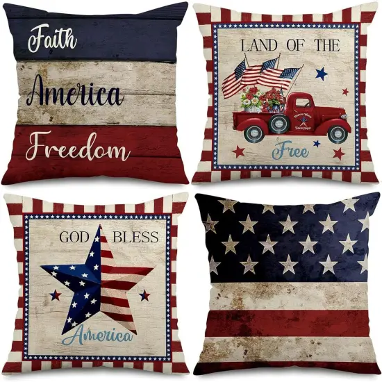 4th of July Outdoor Pillow Covers 18 x 18 {1}